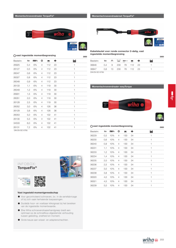 Wiha Momentschroevendraaier TorqueFix® vast ingestelde momentbegrenzing (26127) 0,5 Nm, 4 mm