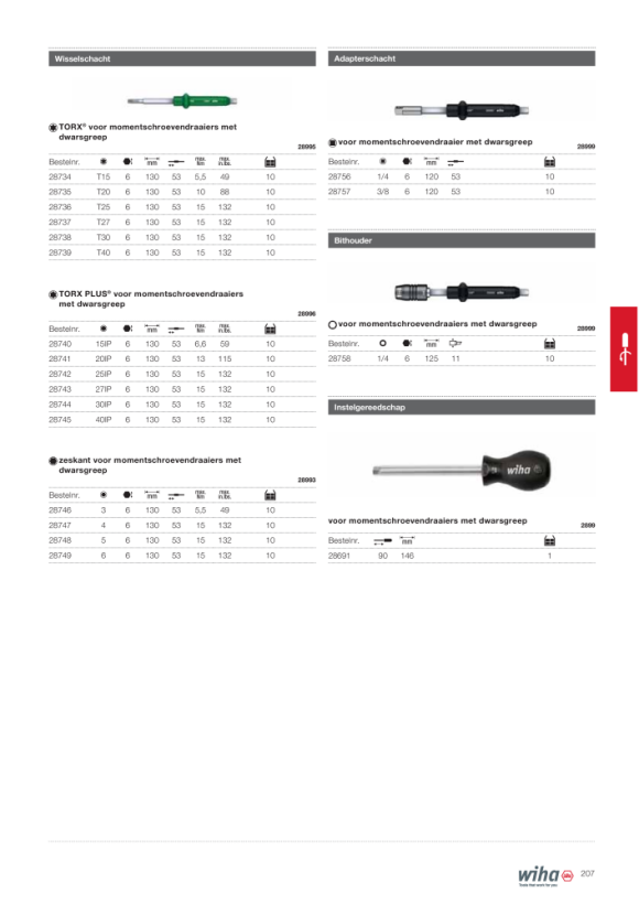 Wiha Wisselschacht zeskant voor momentschroevendraaiers met dwarsgreep (28749) 6 x 130 mm, 15 Nm