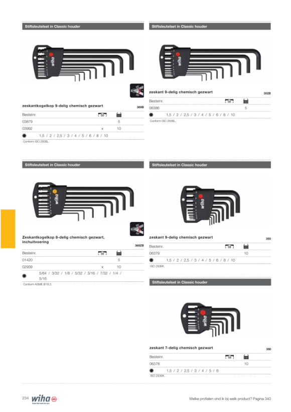 Wiha Stiftsleutelset in ErgoStar houder TORX® MagicSpring® 13-delig chemisch gezwart (36503)