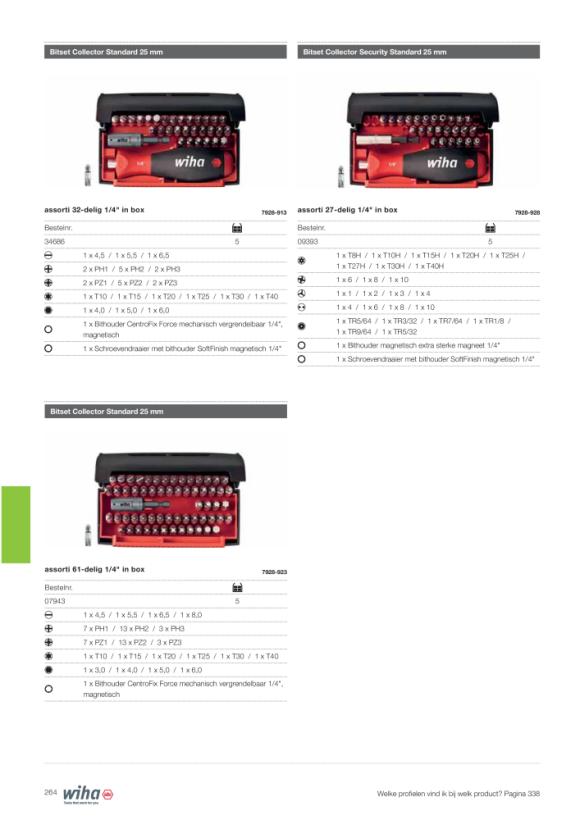 Wiha Bitset Collector Security Standard 25 mm en Torsion-bits assorti 27-delig 1/4 (09393)