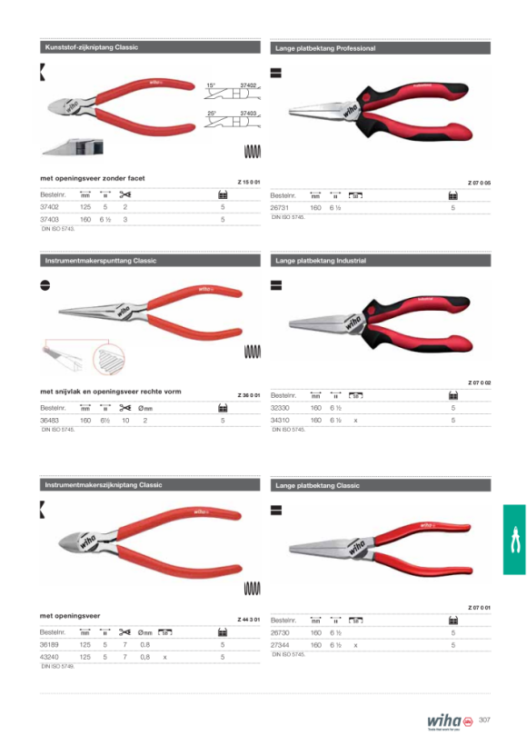 Wiha Lange platbektang Classic (26730) 160 mm