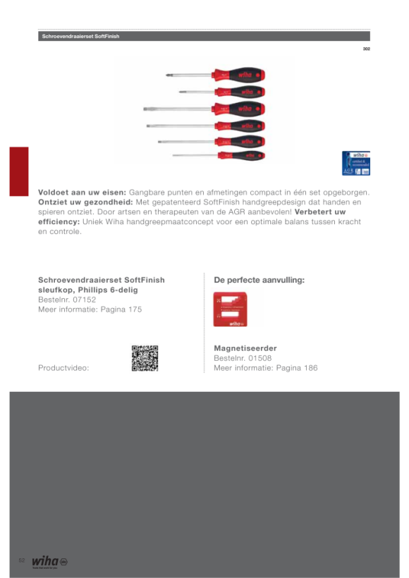 Wiha Schroevendraaierset SoftFinish sleufkop, Phillips 6-delig (07152)