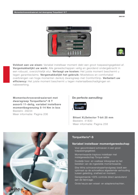 Wiha Drehmoment-Schraubendreher Set TorqueVario®-S ESD gemischt 13-tlg. variabel einstellbare Drehmomentbegrenzung 0,4-1,0 Nm in Box (43898)