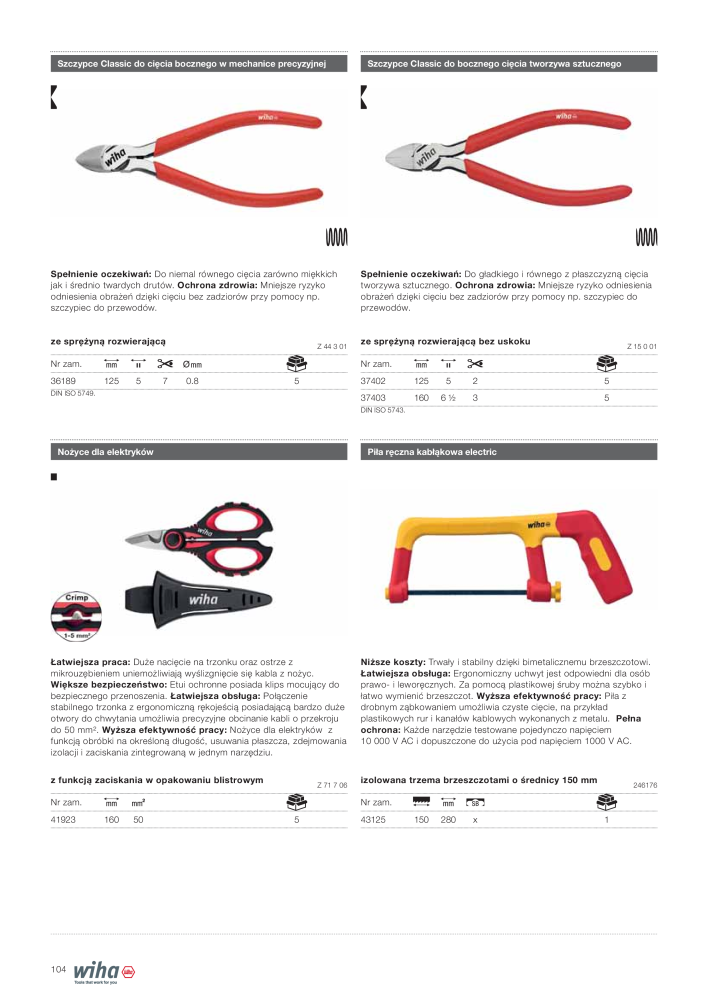 Wiha narzędzia dla elektryków Nb. : 2396 - Page 104