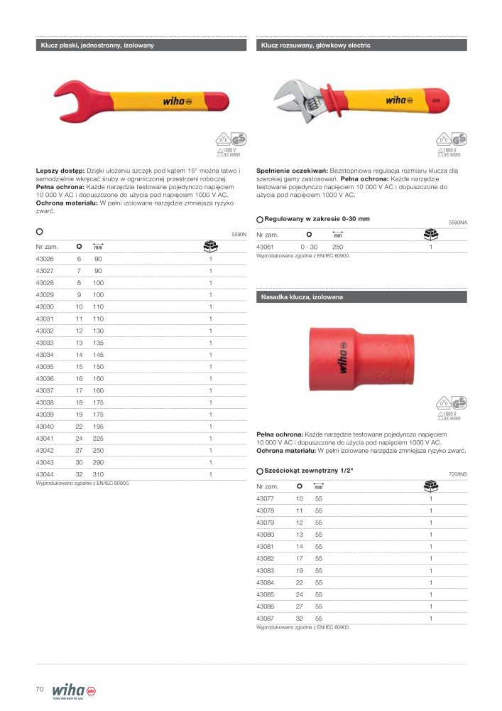 Wiha narzędzia dla elektryków Nb. : 2396 - Page 70