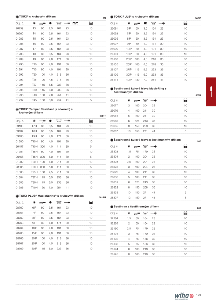 Hlavní katalog Wiha NR.: 2399 - Pagina 179