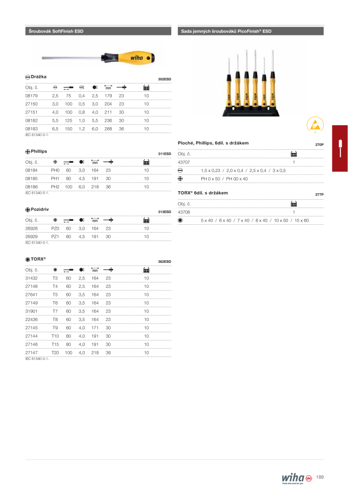 Hlavní katalog Wiha NR.: 2399 - Side 189