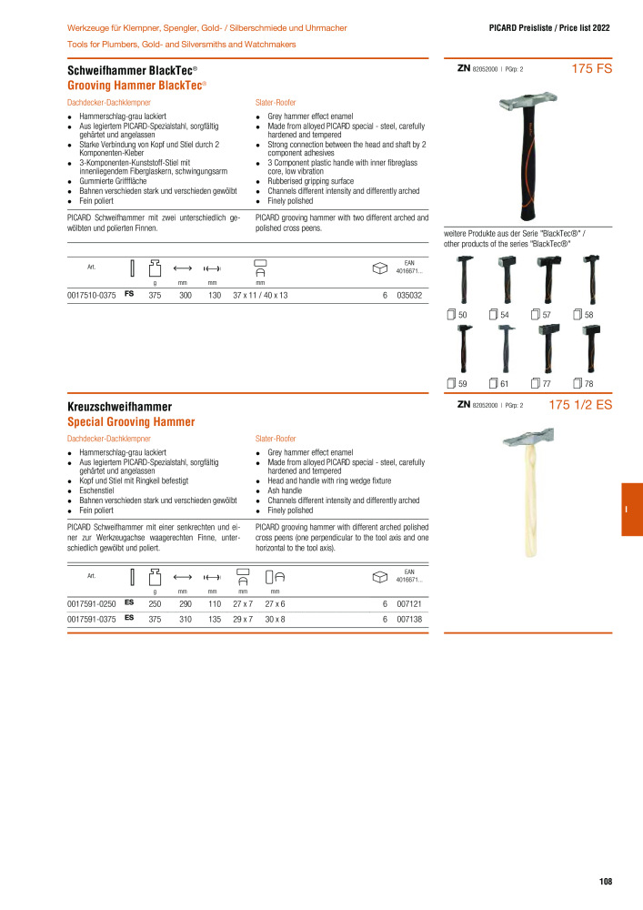 PICARD Katalog Hämmer NR.: 240 - Seite 111