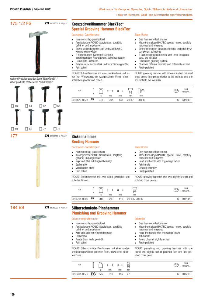 PICARD Katalog Hämmer NR.: 240 - Seite 112