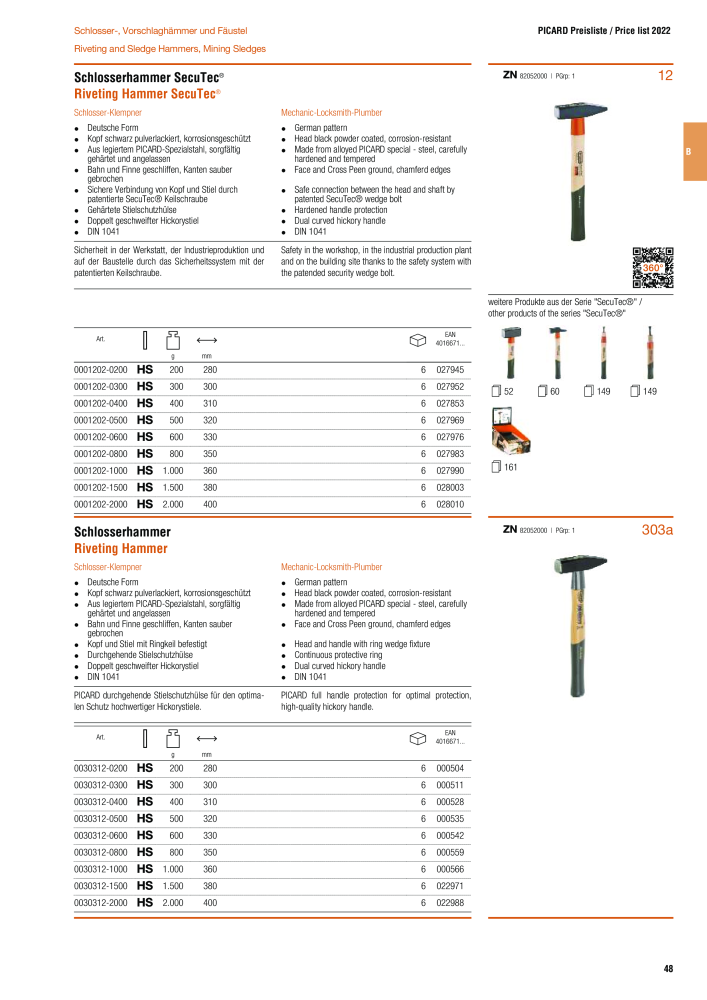 PICARD Katalog Hämmer NR.: 240 - Seite 51