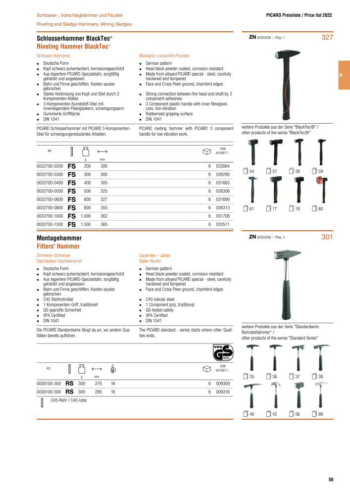 PICARD Katalog Hämmer NR.: 240 - Seite 53