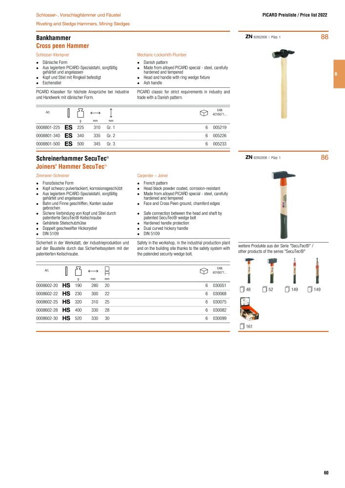 PICARD Katalog Hämmer NR.: 240 - Seite 63