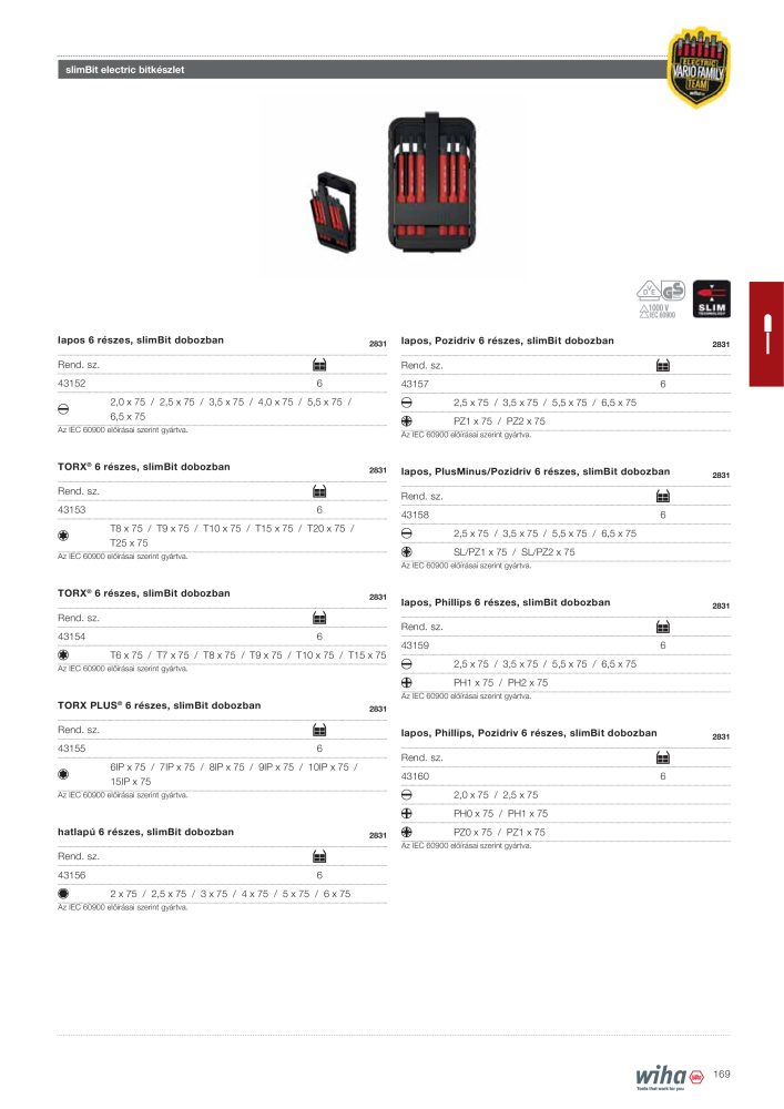 Wiha főkatalógusa NR.: 2400 - Strona 169