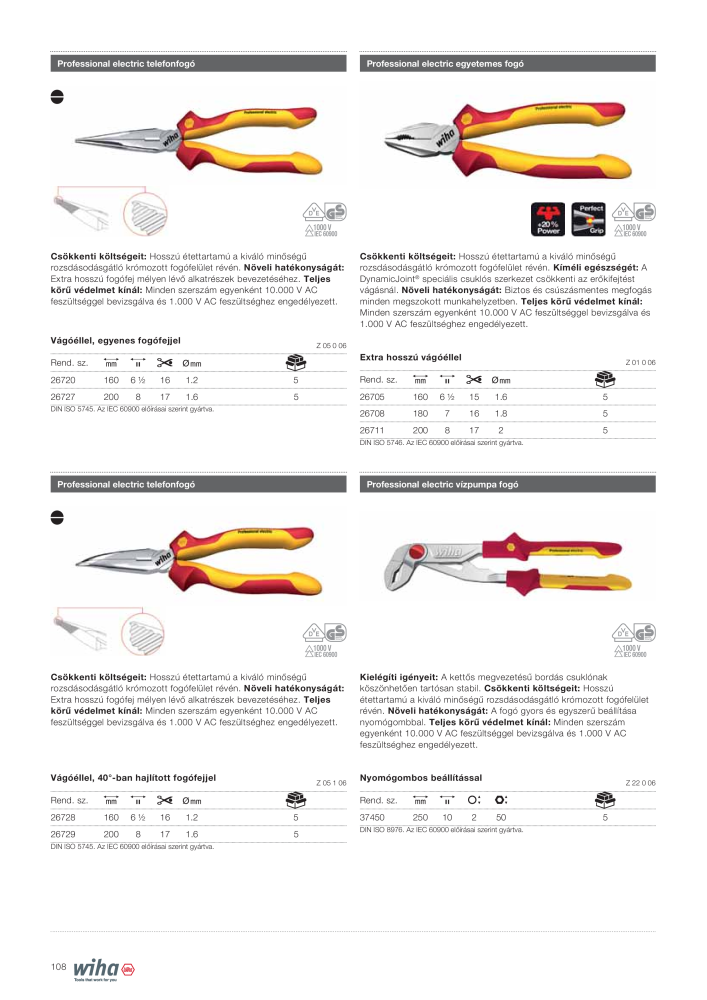 Wiha szerszámok villanyszerelők számára n.: 2401 - Pagina 108