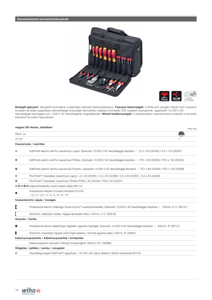 Wiha szerszámok villanyszerelők számára Nº: 2401 - Página 18