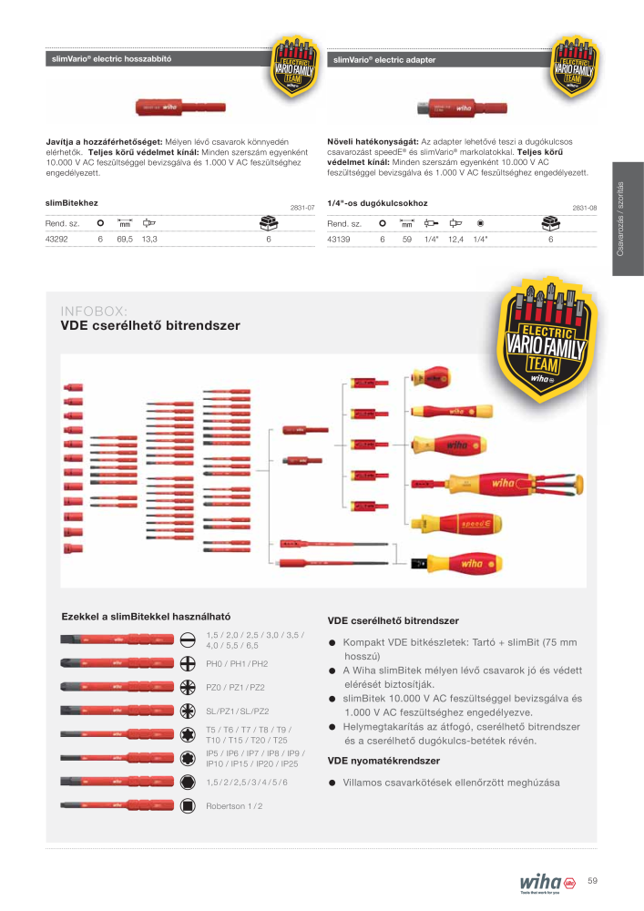 Wiha szerszámok villanyszerelők számára Nb. : 2401 - Page 59