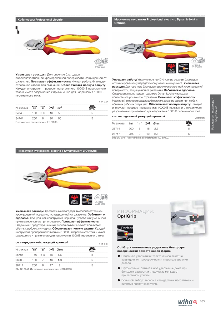 Инструменты Wiha для электриков NR.: 2402 - Side 103