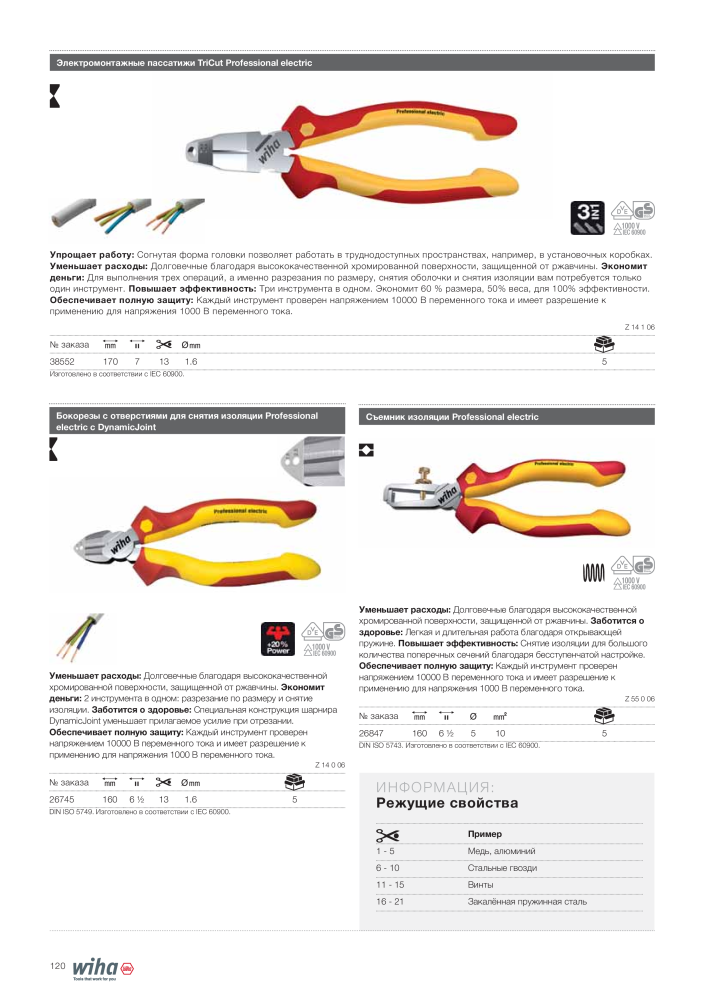 Инструменты Wiha для электриков Č. 2402 - Strana 120