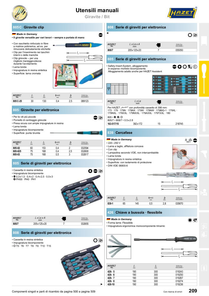 HAZET catalogo principale NO.: 2407 - Page 209