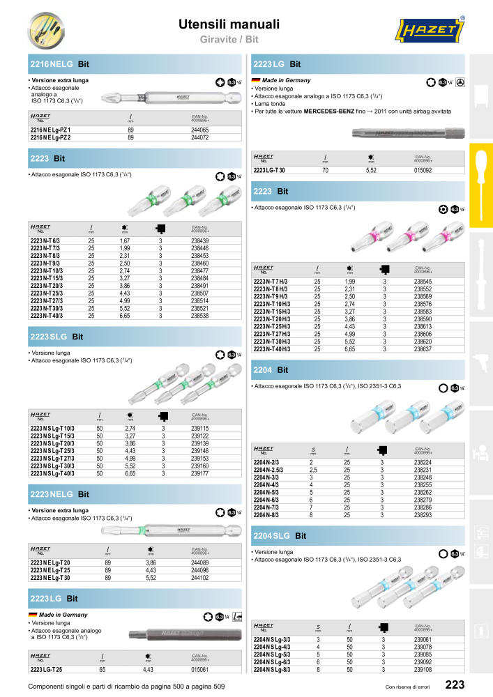 HAZET catalogo principale Nº: 2407 - Página 223