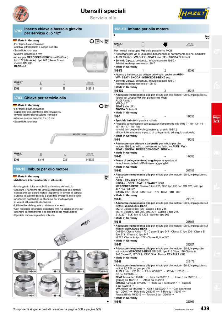 HAZET catalogo principale Nº: 2407 - Página 439