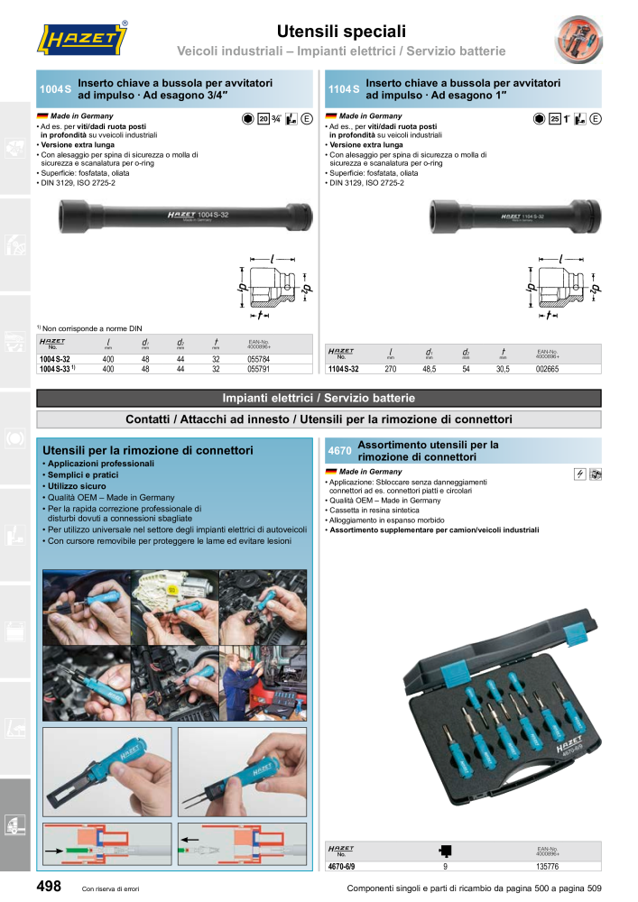 HAZET catalogo principale Nº: 2407 - Página 498