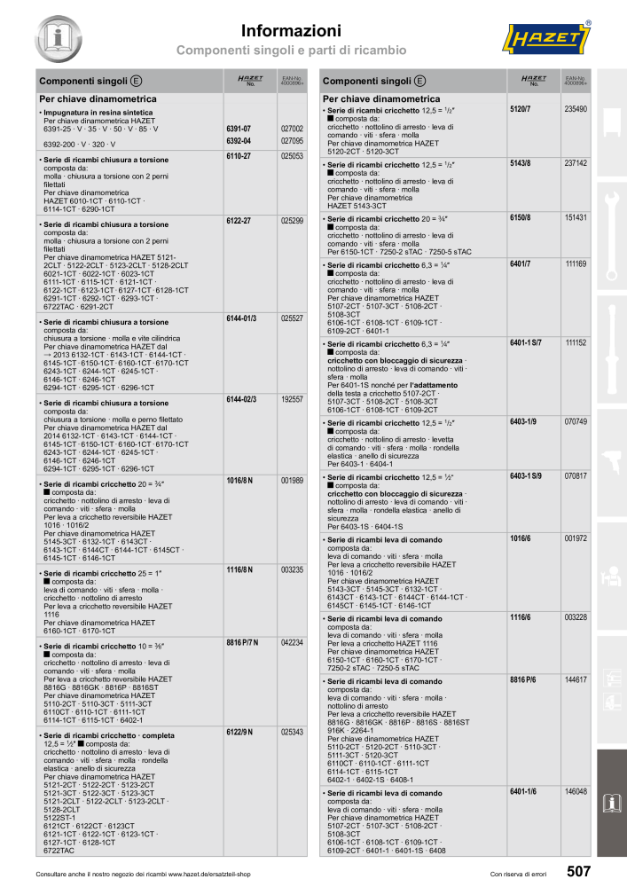 HAZET catalogo principale Nb. : 2407 - Page 507