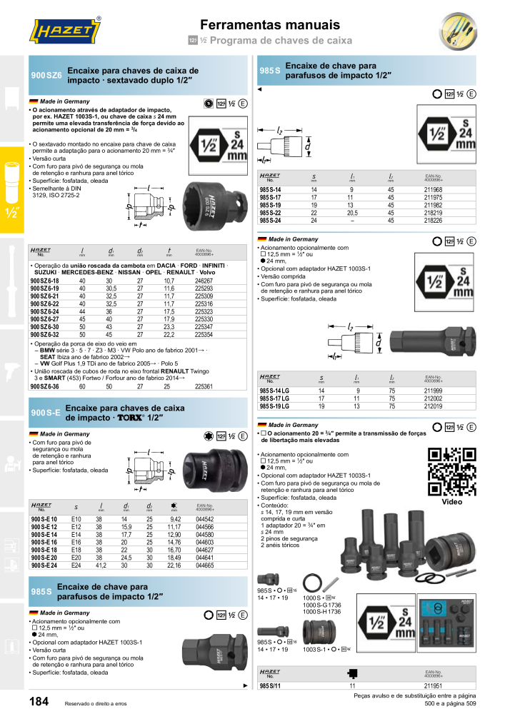 HAZET Catálogo principal Nº: 2408 - Página 186