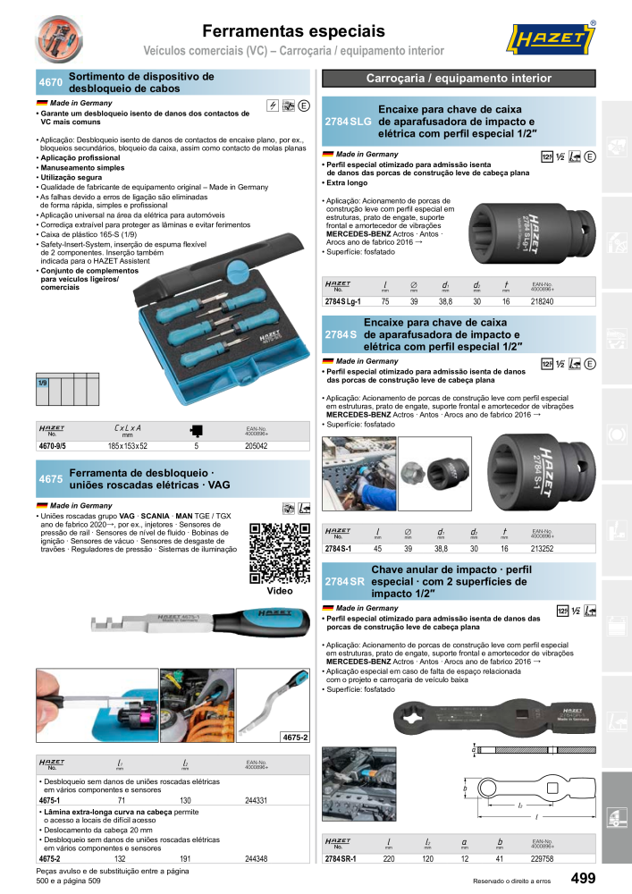 HAZET Catálogo principal NR.: 2408 - Pagina 501