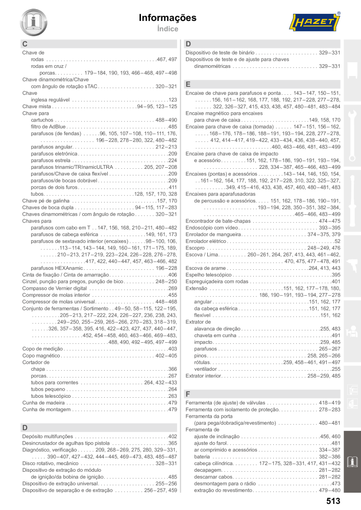 HAZET Catálogo principal NR.: 2408 - Pagina 513