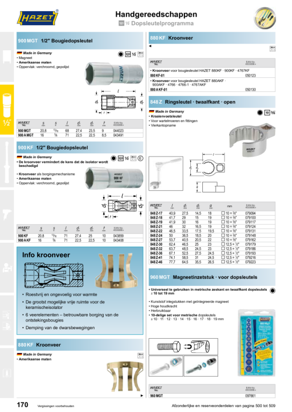 HAZET Schroevendraaierdop - vierkant 12,5 mm (1/2 inch) - binnenzeskantprofiel - 12 mm 985-12