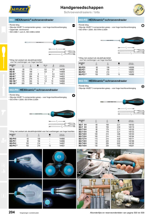 HAZET Schroevendraaierset HEXAnamic® - gleufprofiel, kruiskopprofiel PH - aantal gereedschappen: 10 802/10