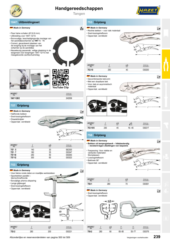 HAZET Grijptang 753-10