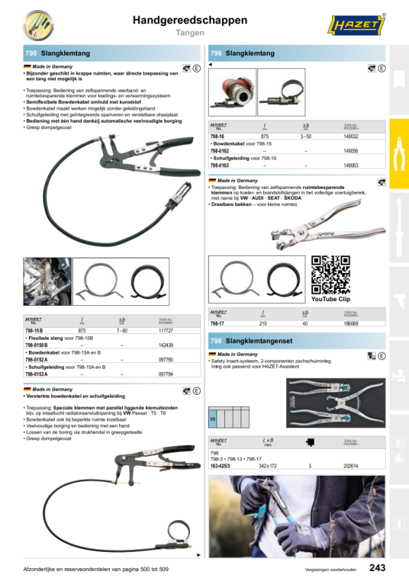 HAZET Slangklemtang 798-3