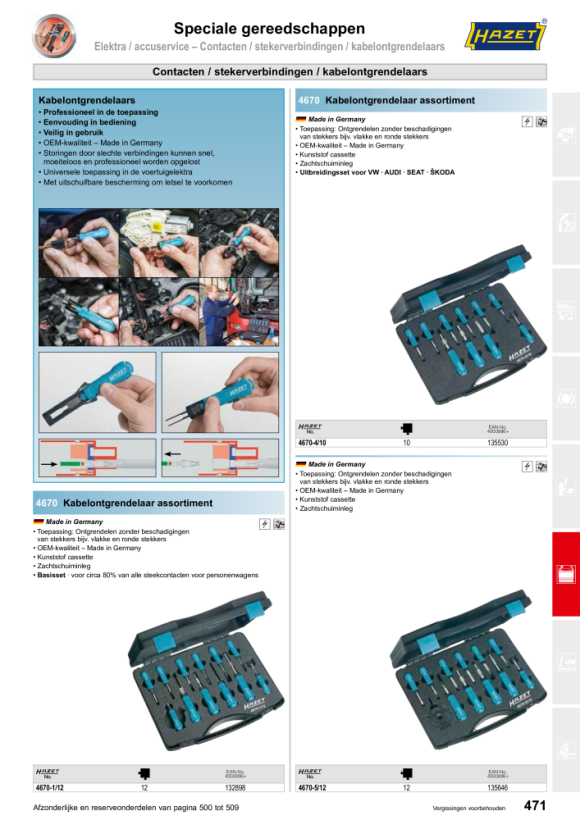 HAZET Ontgrendelingsgereedschapset 4670-1/12