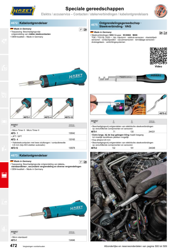 HAZET Gereedschapsset V-riemschijf - uitwendig meertandprofiel, inwendig meertandprofiel XZN, inwendig TORX®-profiel - aantal gereedschappen: 5 4641-2/5