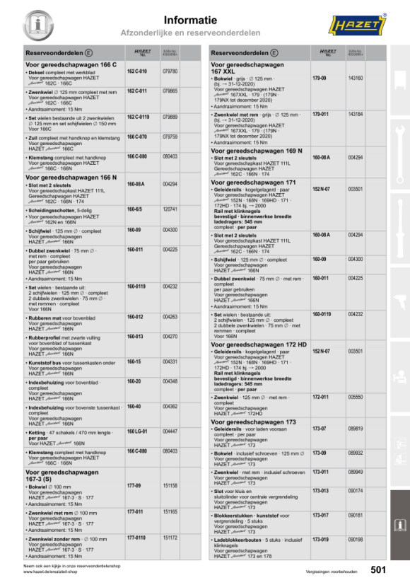 HAZET Werkplaatswagen - laden, vlak: 7 x 81 x 696 x 398 mm - laden, hoog: 1 x 166 x 696 x 398 mm 179NXL-8 (T-343633)