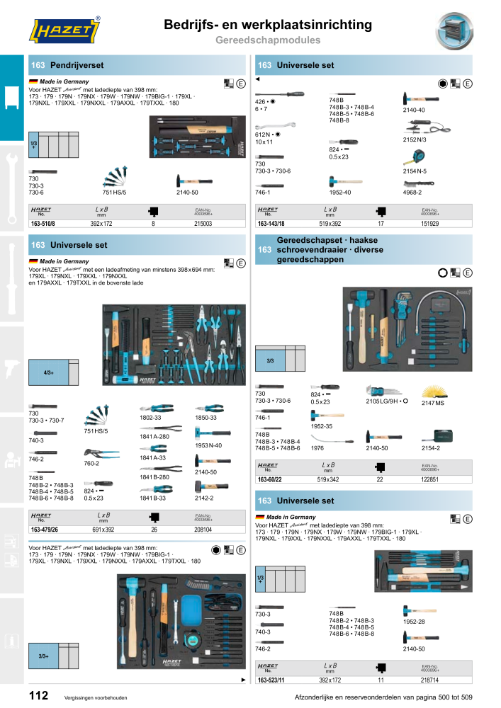 HAZET Hoofdcatalogus Nº: 2409 - Página 112