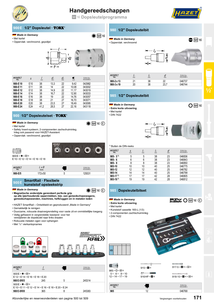 HAZET Hoofdcatalogus Č. 2409 - Strana 171