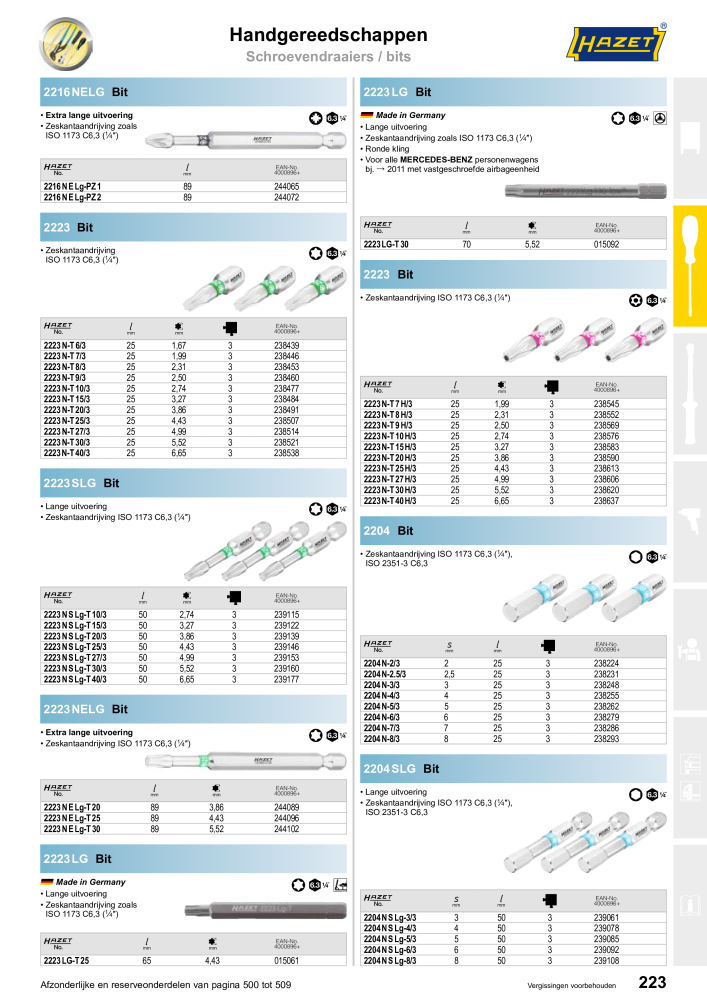 HAZET Hoofdcatalogus Nb. : 2409 - Page 223