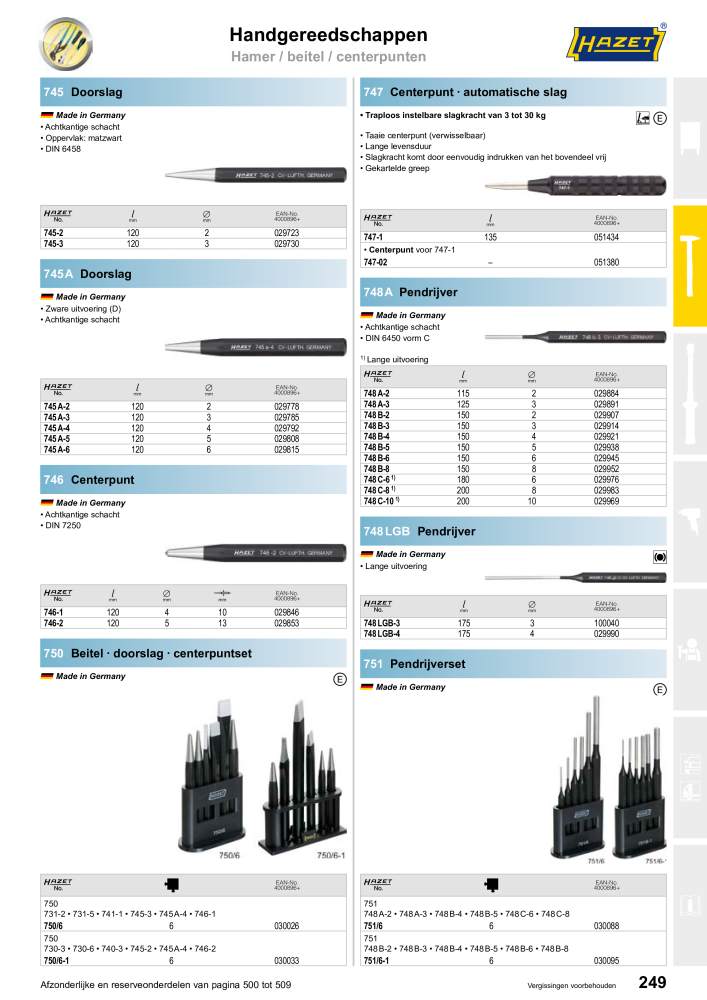 HAZET Hoofdcatalogus n.: 2409 - Pagina 249