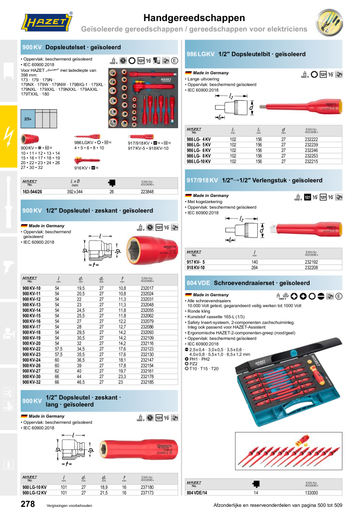 HAZET Hoofdcatalogus Č. 2409 - Strana 278