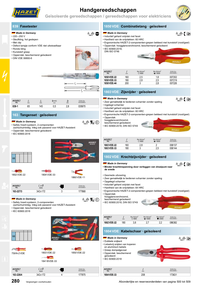 HAZET Hoofdcatalogus Nº: 2409 - Página 280