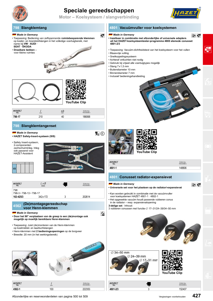 HAZET Hoofdcatalogus Nº: 2409 - Página 427