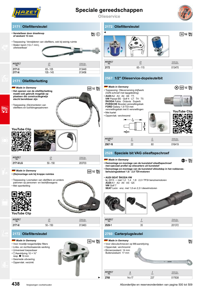 HAZET Hoofdcatalogus Č. 2409 - Strana 438