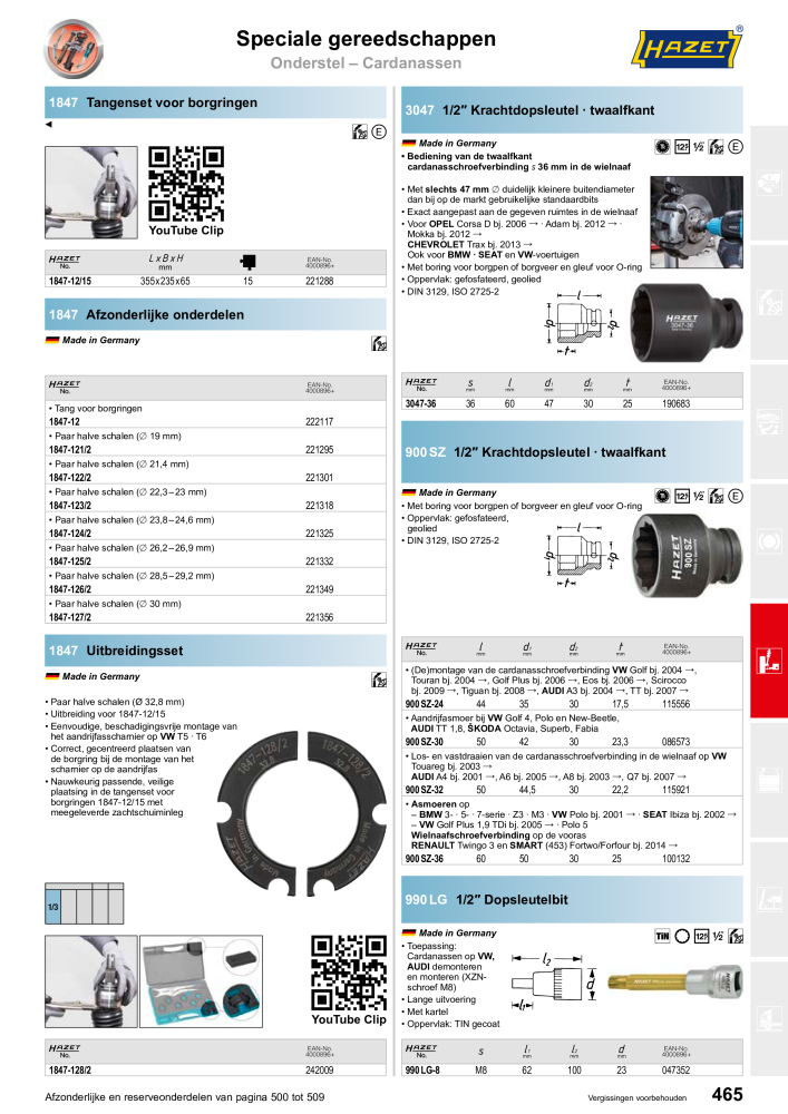 HAZET Hoofdcatalogus Č. 2409 - Strana 465