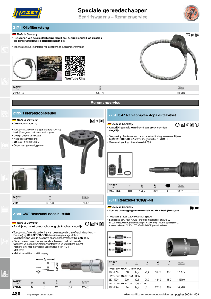 HAZET Hoofdcatalogus NR.: 2409 - Pagina 488