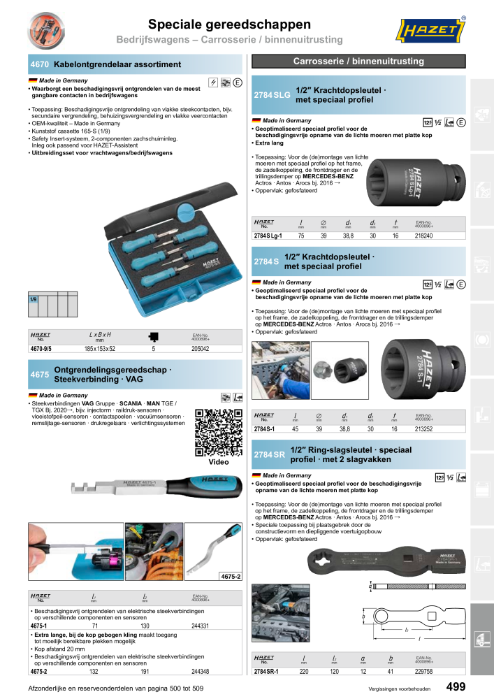 HAZET Hoofdcatalogus NR.: 2409 - Pagina 499