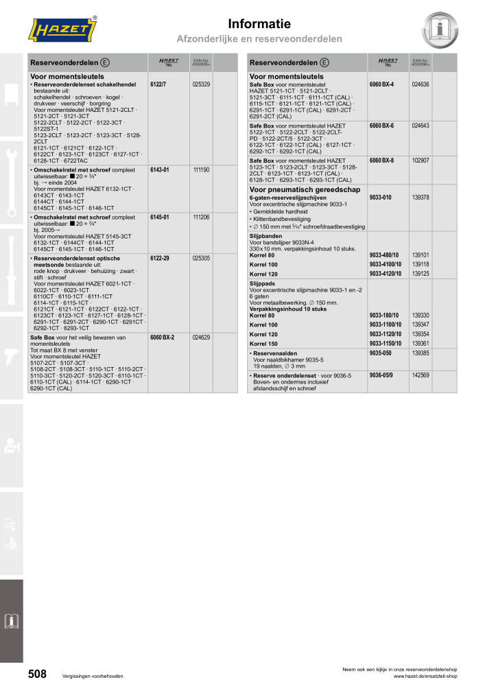 HAZET Hoofdcatalogus NO.: 2409 - Page 508