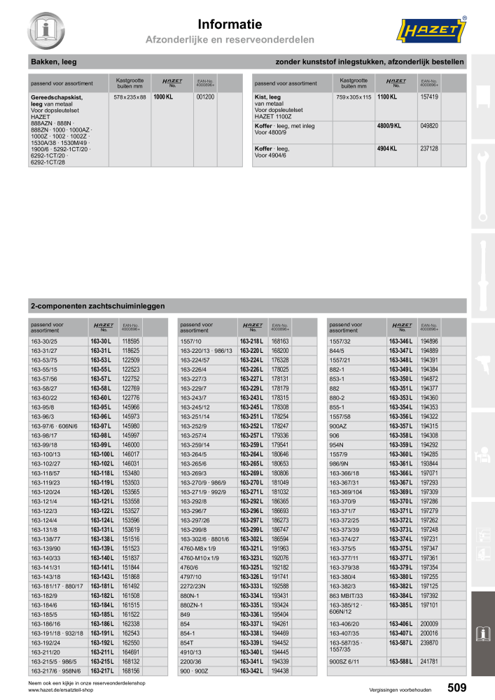 HAZET Hoofdcatalogus n.: 2409 - Pagina 509
